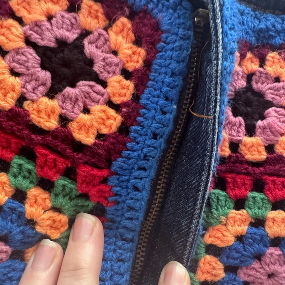 Anthropologie Farm Rio Ultra High-Rise Crochet Denim Shorts - Picture 5 of 8